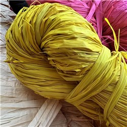 Rainbow Coloured Raffia Hank 250g Yellow_2